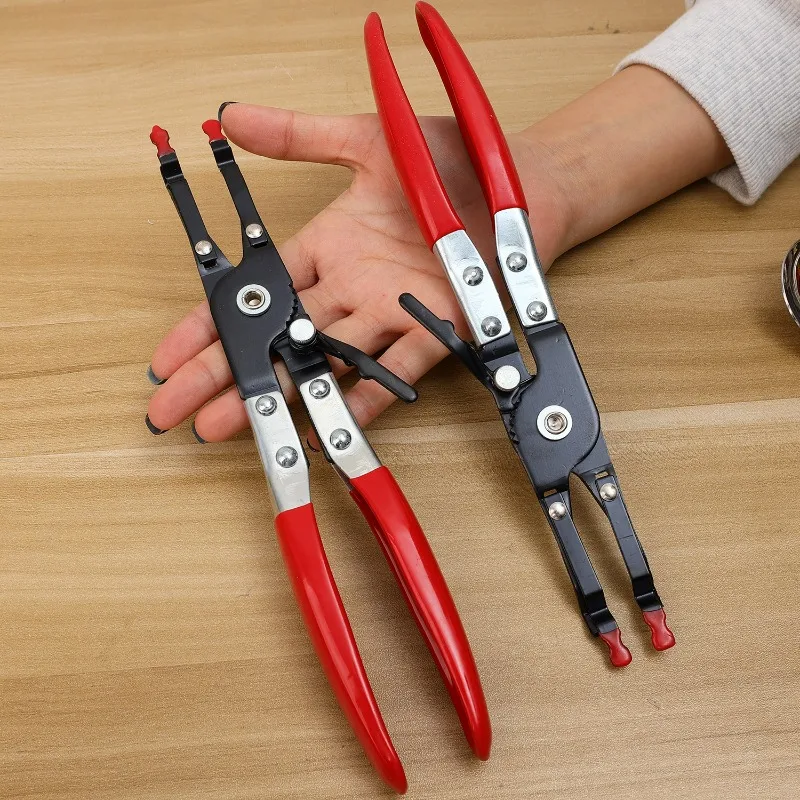 Auto Hose Clamp Pliers Straight Throat Tube Bundle Clamp Removal Tool Water Pipe Hose Flat Band Ring Type Tool Garage Tools