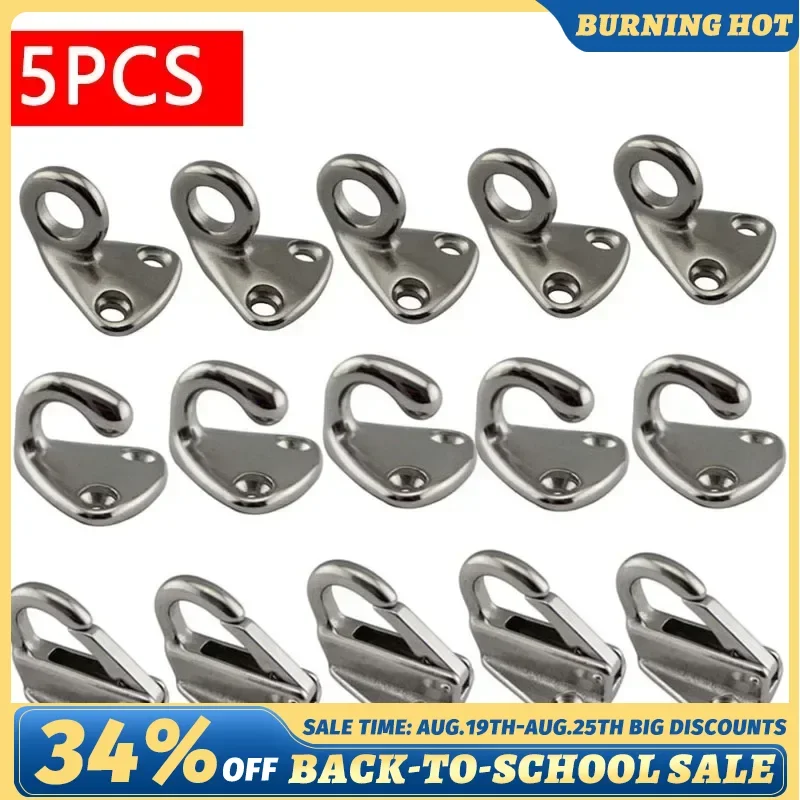 5PCS Fending Hooks Fender Spring Clip Fender Eye Hook Marine Boat Hardware Accessories Sail Tug Fender Hook 316 Stainless Steel
