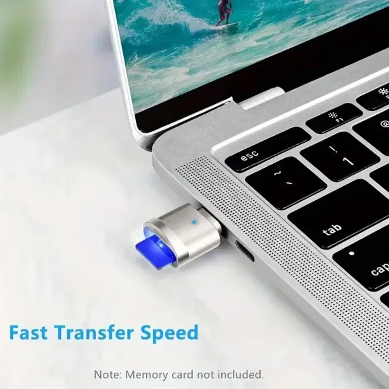 High-Speed USB C TF Card Reader with LED Indicator