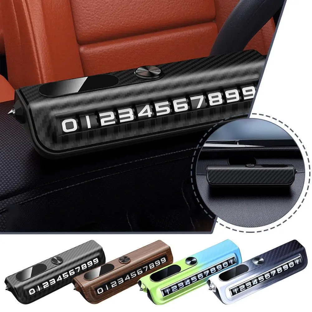 Multifunctional Car Safety Tool with Temporary Parking Sign and Phone Number Display