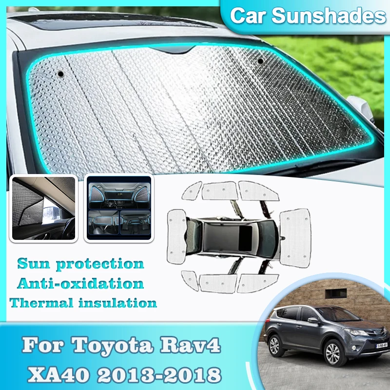 Car Sun Visor Sunshade Sunshades Coverage Windows Cover Anti-UV Sun Blinds For Toyota RAV4 XA40 MK4 2013 -