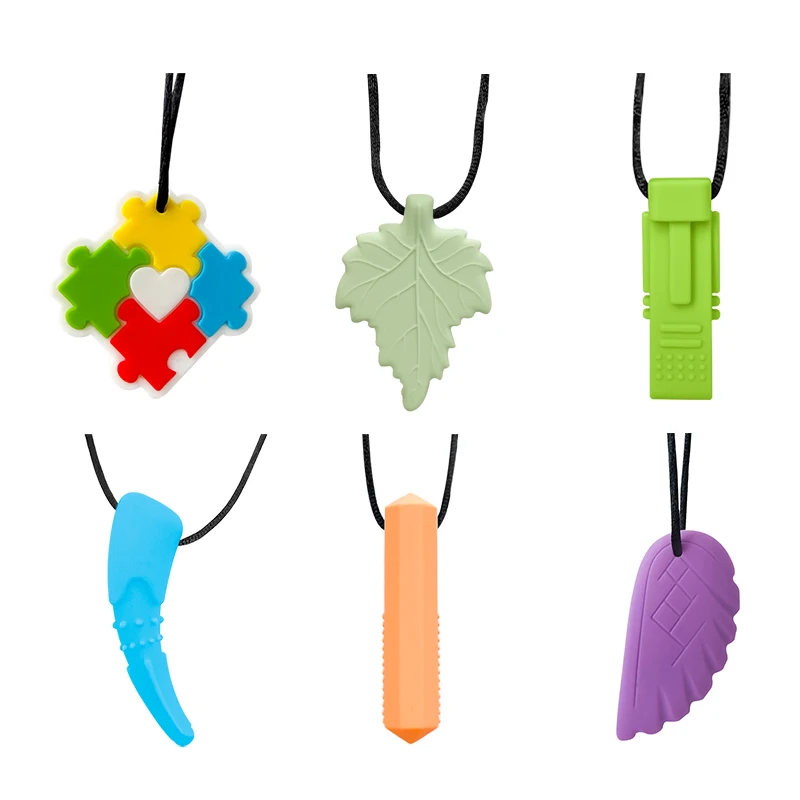 Collane Masticabili Sensoriali Per Bambini E Adulti – 8 Pezzi A Forma Di Diamante, In Silicone Alimentare Per Autismo E ADHD - 2