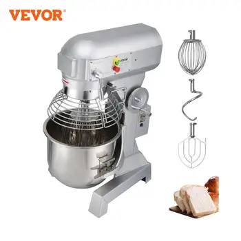 VEVOR Impastatrice Robot da Cucina, Impastatrice in Acciaio Inox 14L ca.,Potenza Nominale 600W, Regolabile (205/330/486 Giri/min), Ciotola in Acciaio Inox, Gancio per Impastare, Frusta, per Cucina 1