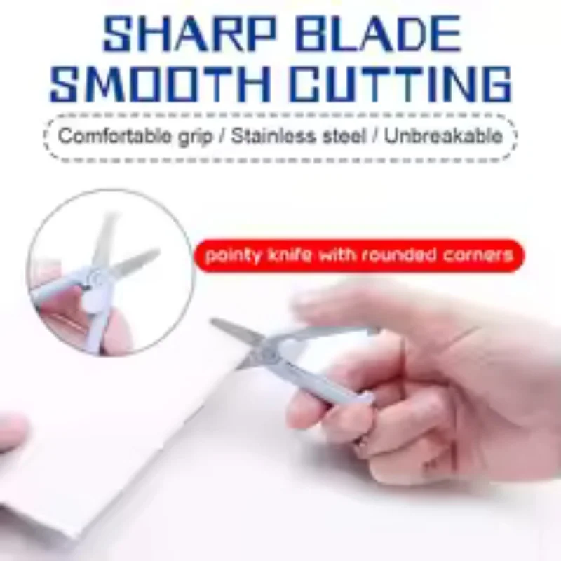 휴대용 미니 텔레스코픽 가위 열쇠고리 펜던트 수제 가위 DIY 종이 커팅 나이프 학생용 문구 가위