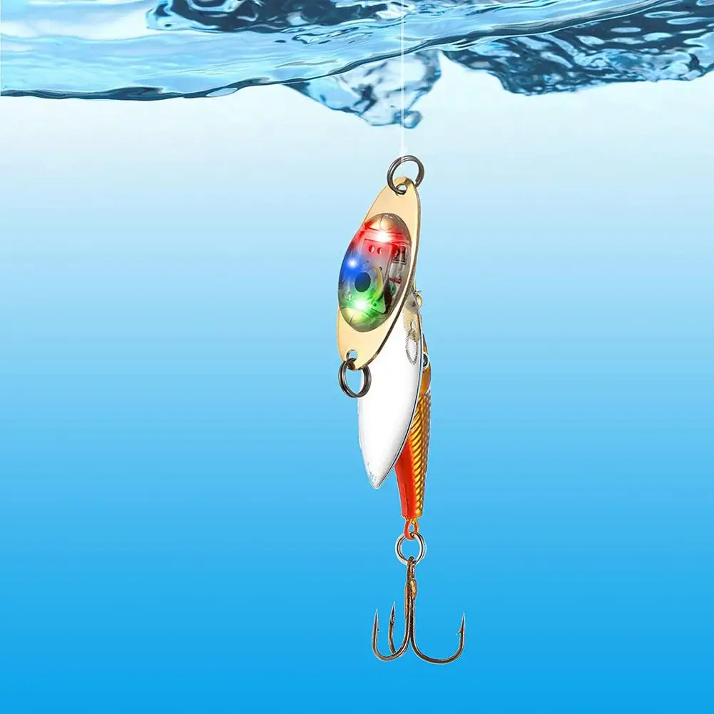 1PCS Led Fishing Lures Electronic Spoons Underwater Flasher Fishing Bait Luminous Lure Bait For Freshwater Saltwater