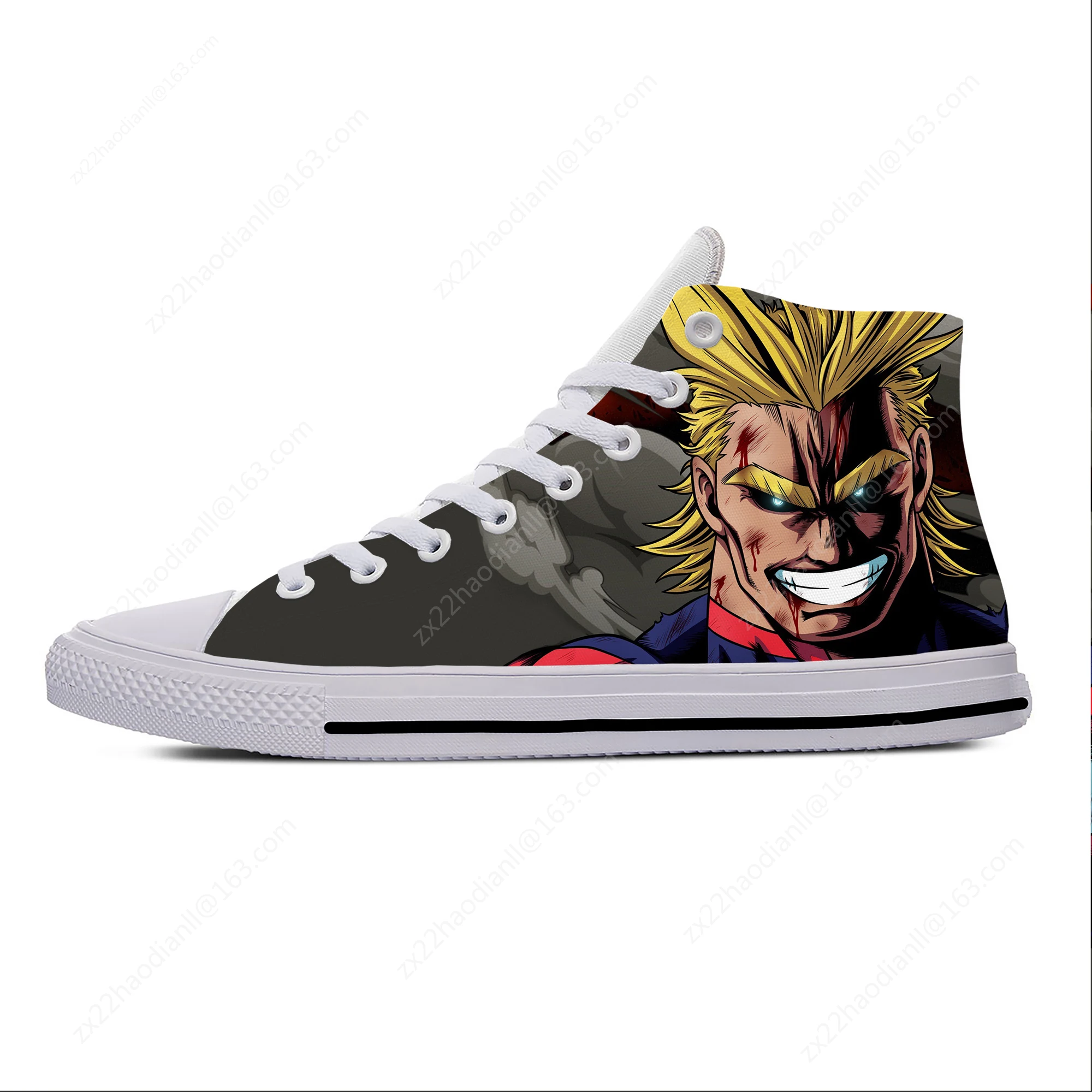 Japanese Anime Manga My Hero Academia All Might Casual Cloth Shoes High Top Lightweight Breathable 3D Print Men Women Sneakers