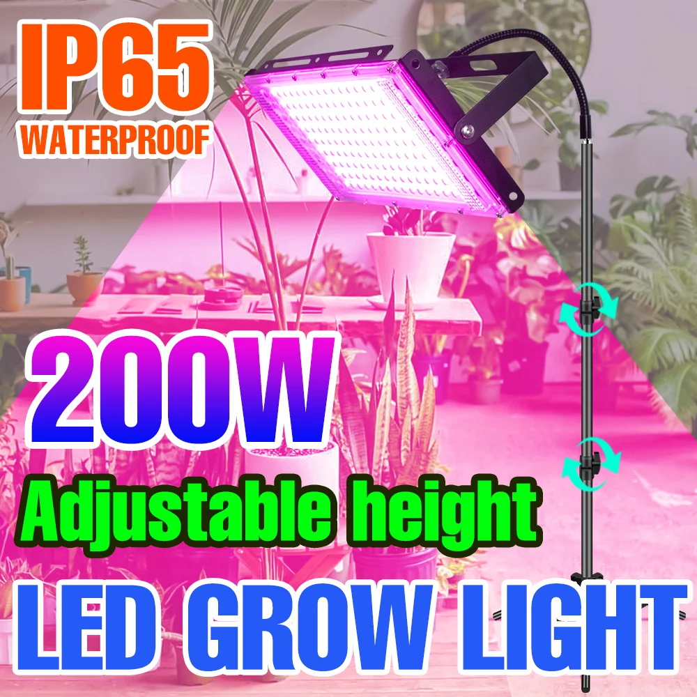Led Plant Grow Light Serra 200W Phyto Lampada Supporto Mobile Led Light Grow Proiettore Per Piante Piantina Di Fiori Casa Tenda Box
