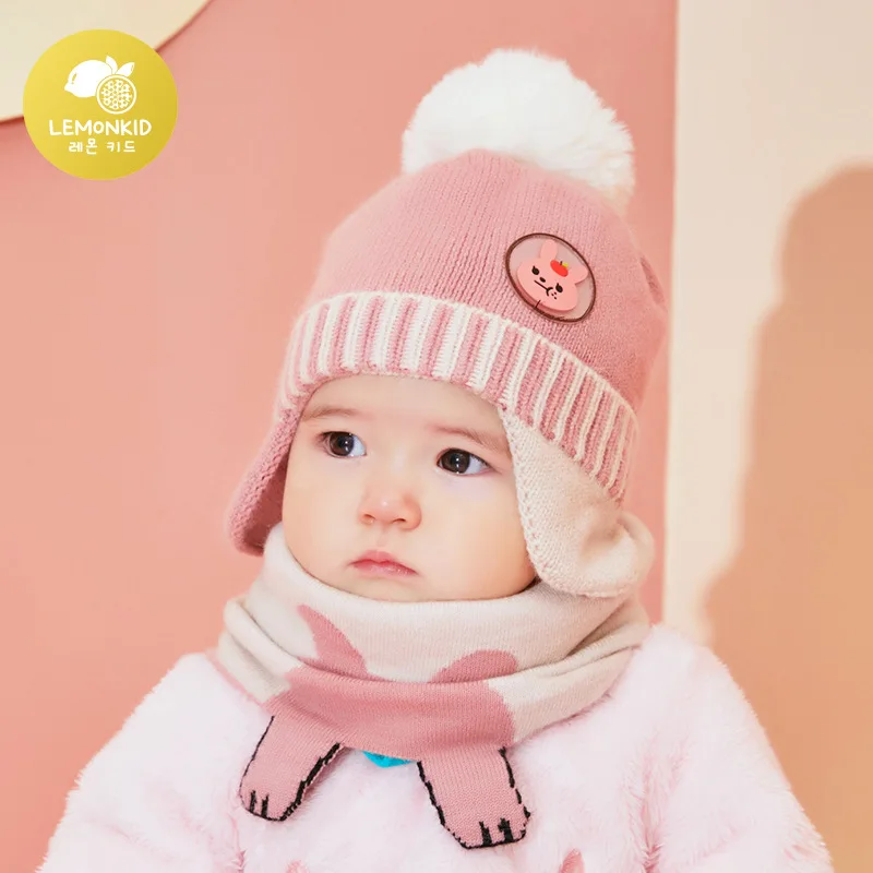 Cute Double Wool Pompom Baby Hat Children Cap Warm Autumn Winter Hats For Kids Boys Girls Knitted Warmer Beanie Caps Bonnet