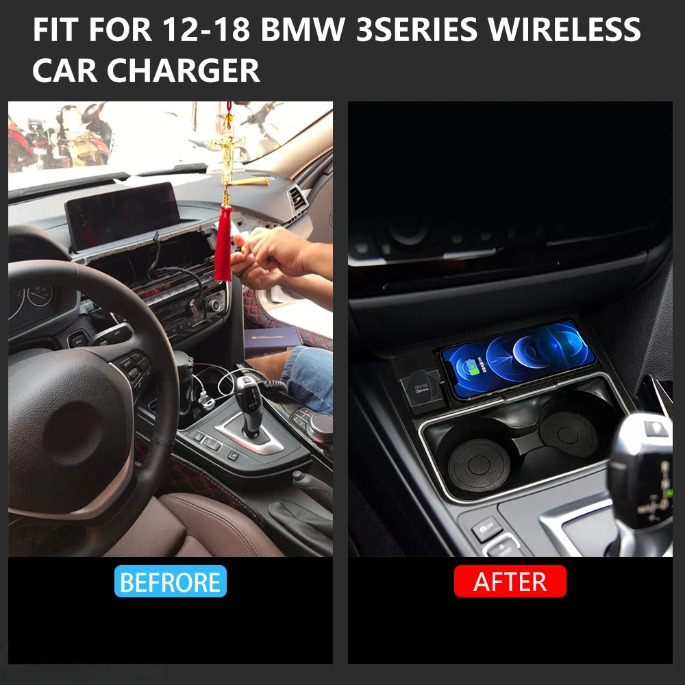 For BMW 3 Series F30 F31 F35 2013-2019 15W Special Car Wireless Charger Q-I / Magnetic Type Mobile Phone Charger Charging Case detail image 6