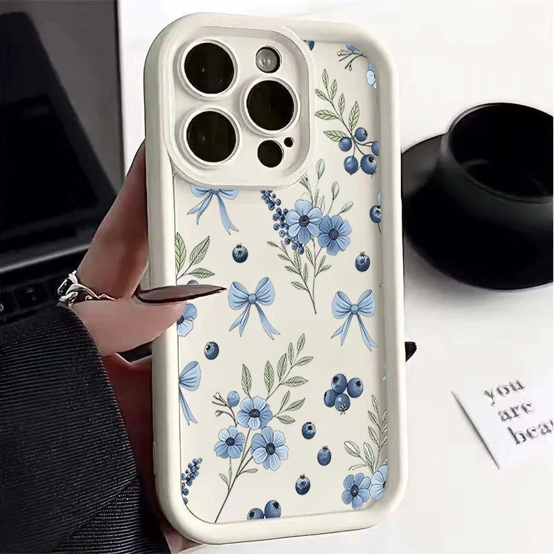 Silicone Fruit Cover Phone Case with Strawberry and Blueberry Design