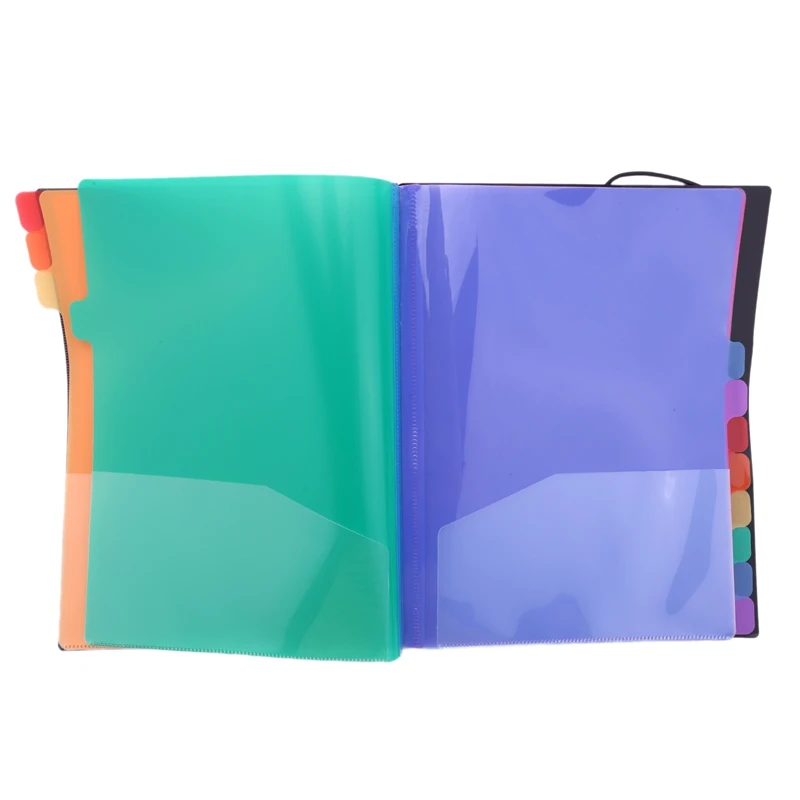 Extended Folder,12 Pocket Letters A4 Paper Item Sorter,Plastic File Storage Bag,Iridescent images - 6