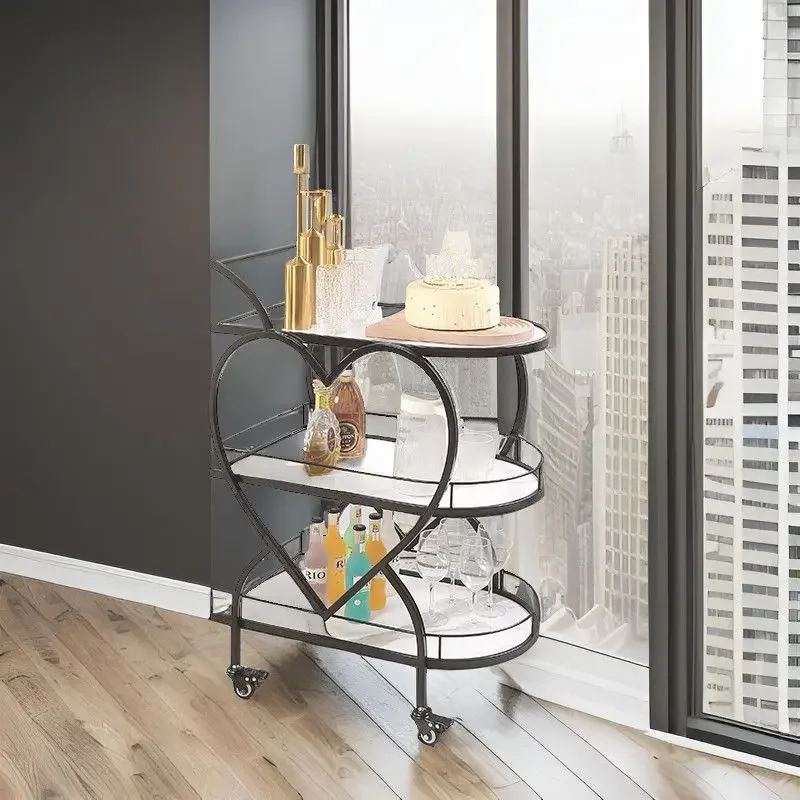 Hotel restaurant cart double-layer cake cart wine water bar illuminated small KTV with lighting light luxury club