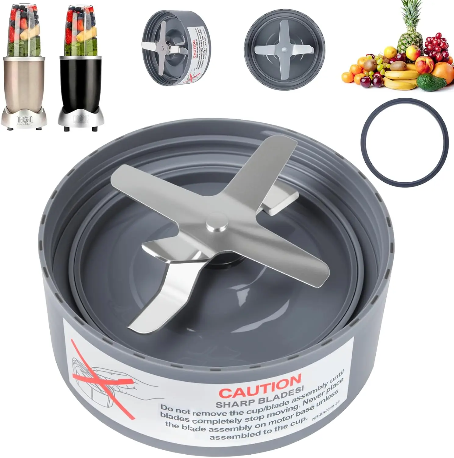 NutriBullet 600w/900w 프로 시리즈 블렌더용 블렌더 블레이드(식품 등급 실리콘 고무 가스켓 포함) 씰 링 교체 부품