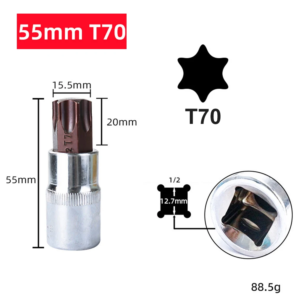 1pc T20-T70 Hex Kopf Schraubendreher Bit Torx Bit Steckdosen 1/2 zoll Steckschlüssel Schlitz Spitze Schraubendreher Bit Hand werkzeuge – Detail 27