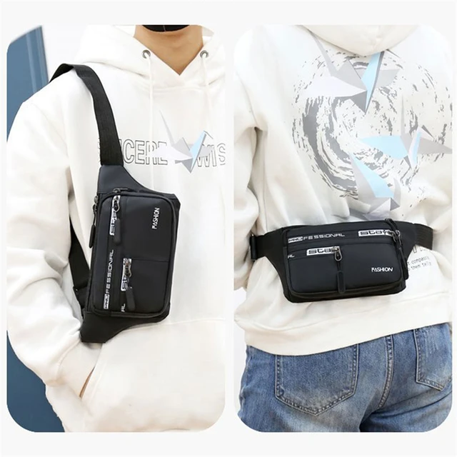 Fanny Pack Black Waterproof Money Belt Bag Men Purse Teenager's Wallet Belt  Fashion Bum Bag Travel Crossbody Chest Bags Unisex - Crossbody Bags -  AliExpress