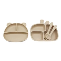 Baby Bear Compartment TrayChildren's Suction Cup Autonomous Eating Training BowlChildren's Supplementary Tableware Set 2