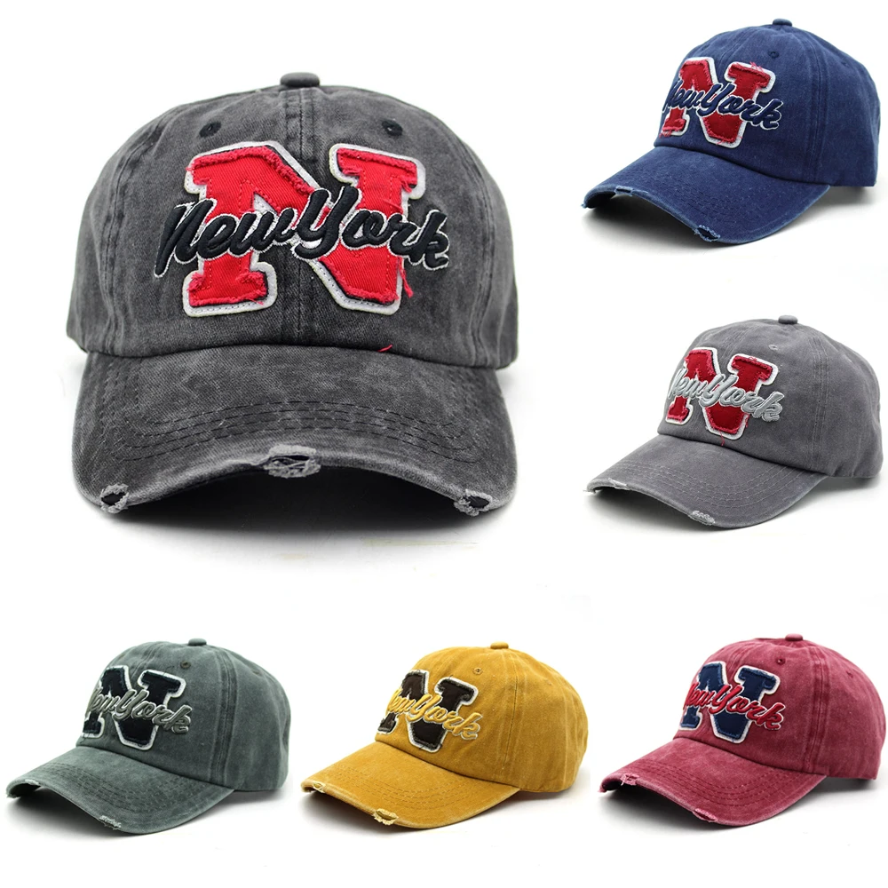 

American Retro Baseball Cap Letter NEW YORK Embroidered Sun Hat for Women Adjustable Snapbacks Cap Breathable Hiphop Tennis Hat