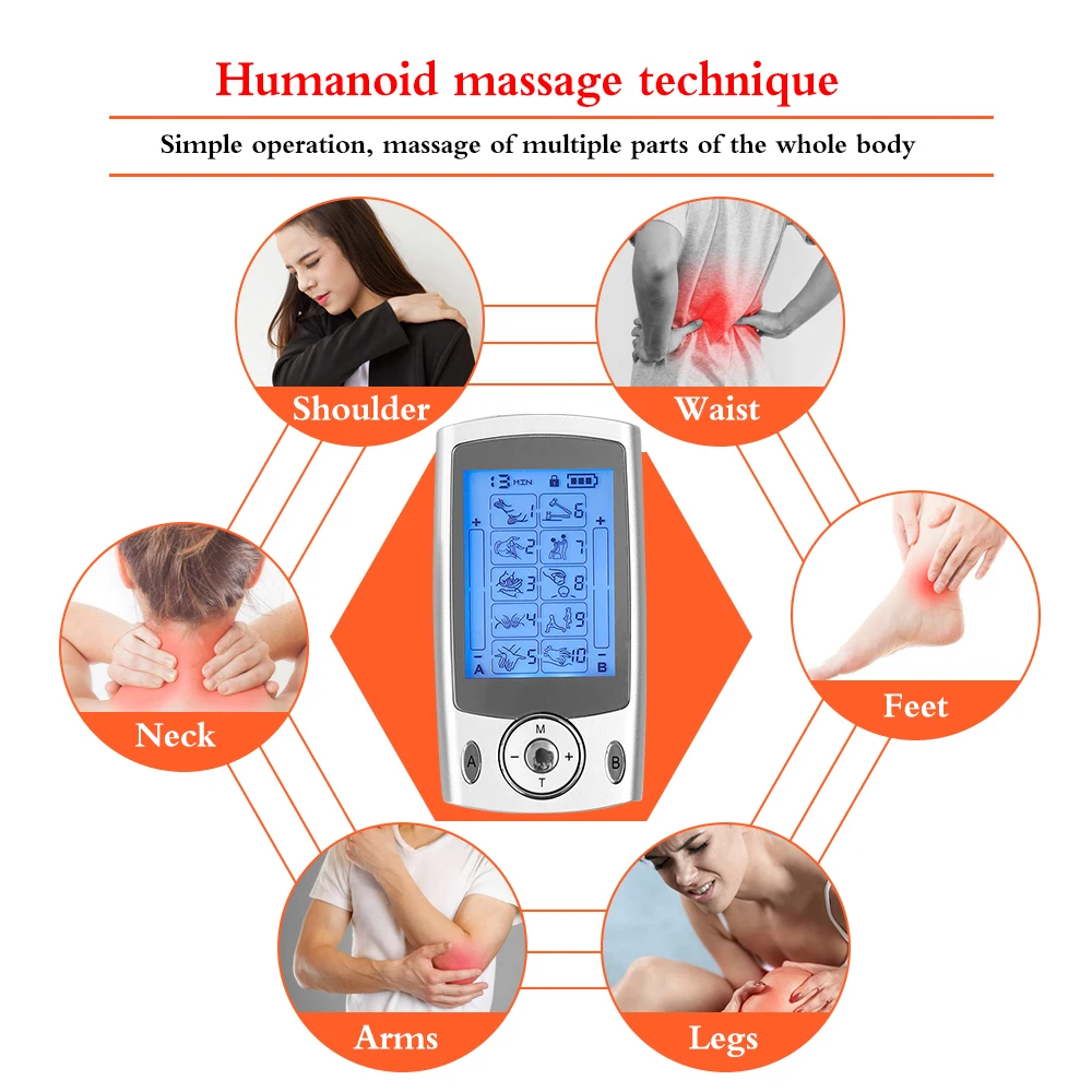 Tense Machine Pulse Massager Tens Acupuncture Electric Body Massage  Instrument Electrical Muscle Stimulator for Neck Back Relax - AliExpress