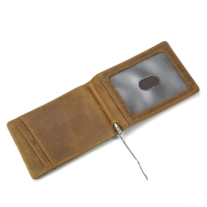 Simple Design Money Clip Wallet credit card holder synthetic leather wallet metal money clip For Men Women Money Purses Dollar Card Leather Men Thin Wallet Cash Male Female Purse