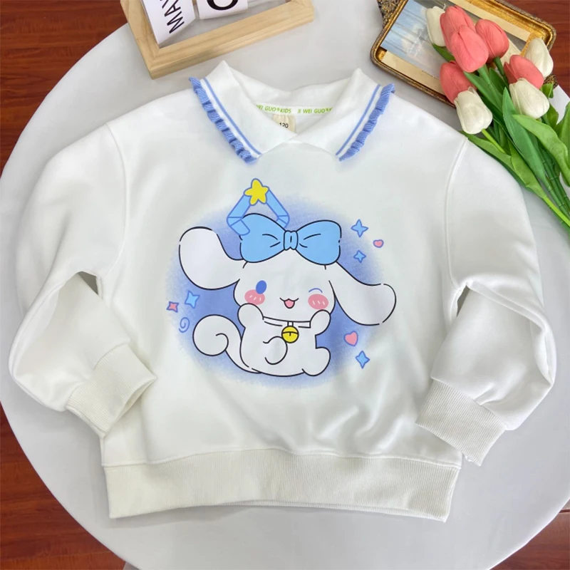 

Sanrio Cinnamorol Girly Heart Kawaii Anime Autumn Winter Fleecing Hoodies Kuromi Cute Cartoon Warm Shirt Toys for Kids