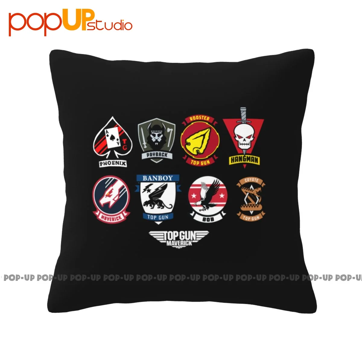 Square Top Gun Maverick Codename Patch Federa Copricuscino Naturale Super Morbido Di Alta Qualità