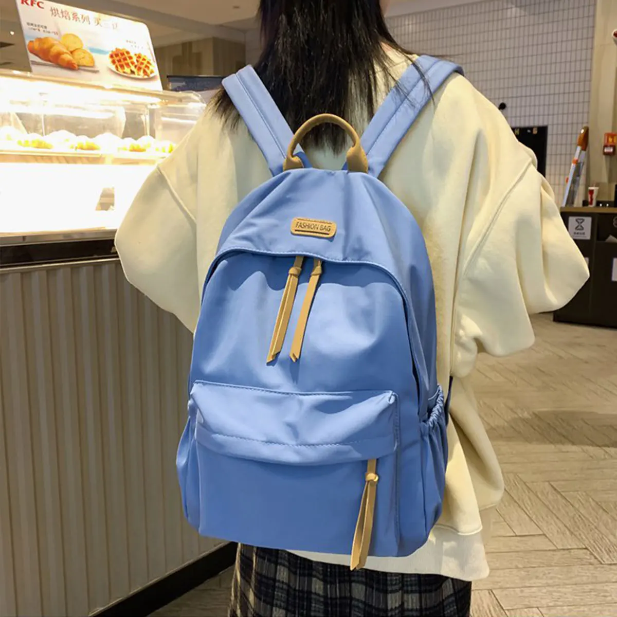 Kawaii 대용량 올매치 배낭, 간단한 보관 가방, 학교 사무용품, 귀여운 문구, 한국어 버전