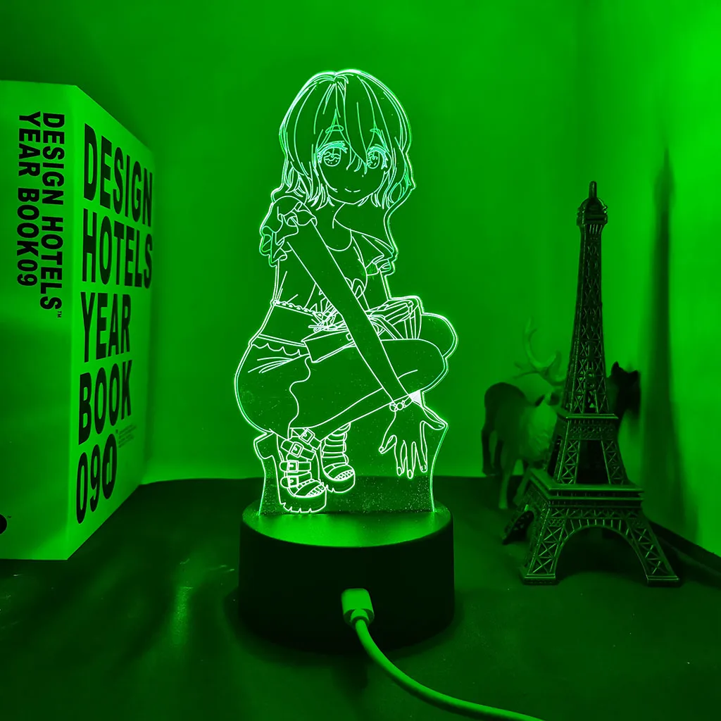 Anime 3d Lamp Kanojo Okarishimasu Mami Nanami for Bedroom Decor Nightlight Birthday Gift Manga Rent A Girlfriend Led Night Light led night light