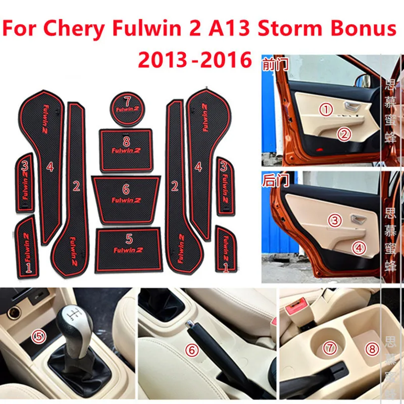 

Holders Non-slip Pad For Chery Fulwin 2 A13 Storm Bonus 2013-2016 Cup Cushion Groove Mat Lnterior Anti Slip Mat Car Accessories