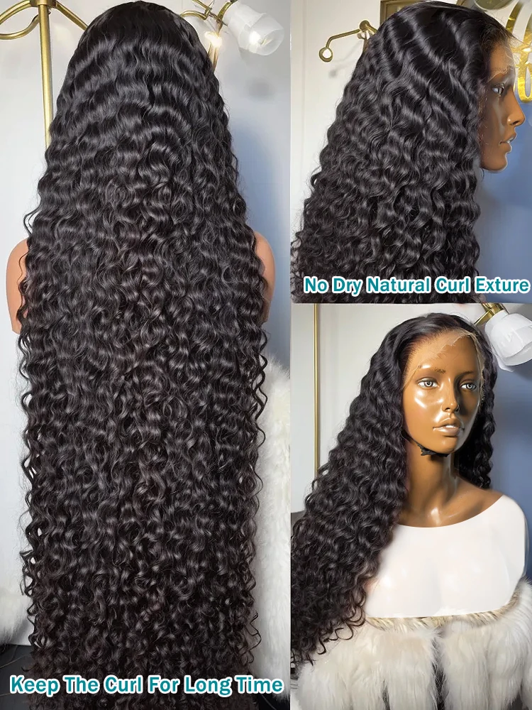 WIGIRL 250% HD 13X6 Curly 30 40 Inch Loose Deep Wave 13X4 Lace Frontal Human Hair Wigs Transparent Lace Front Brazilian Remy Wig 4