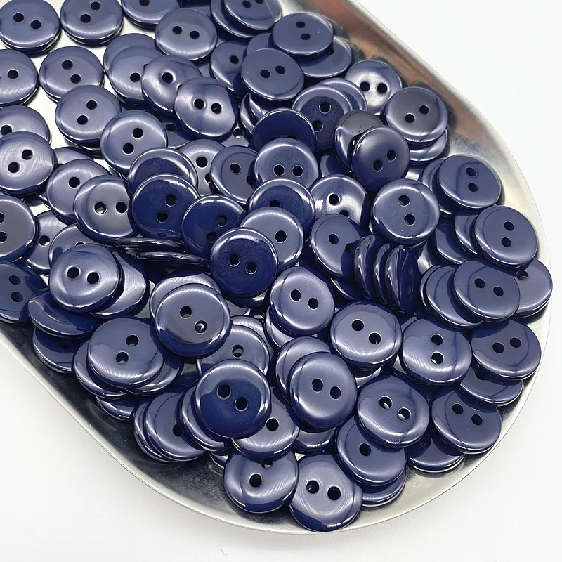 50pcs 11.5mm Colours Double Eye Bread Button Round Resin Sewing Buttons Diy Scrapbooking Multicolour