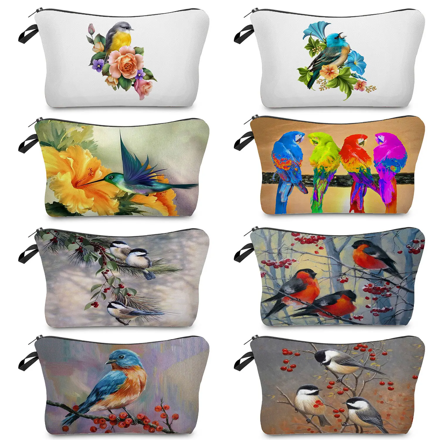 

Travel Outdoor Lady Office Bird Print Makeup Organizer Women's Cosmetic Bag Phone Bag Portable School Teacher Gift Toiletry Kit