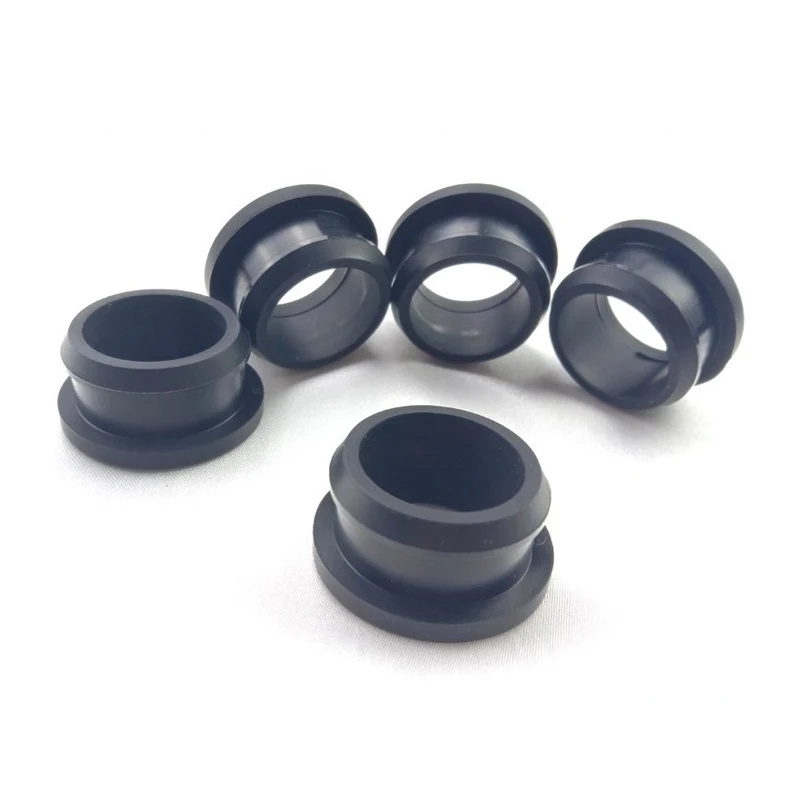 Silicone Rubber Snap-on Grommet Hole Plugs End Caps Bung Wire Cable Protect Bush O-ring Gaskets Sealed Washer Black