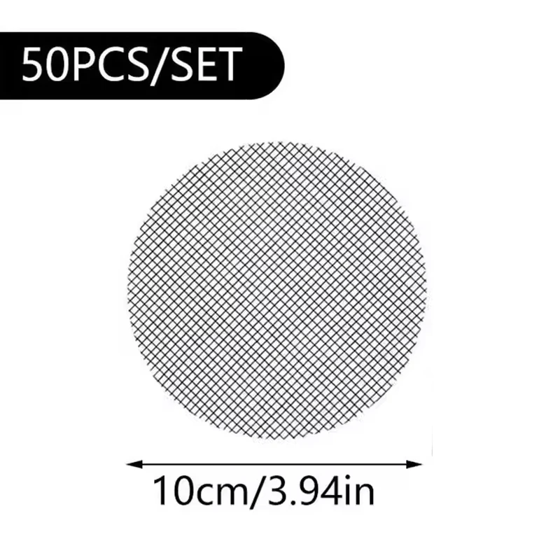 SynHHergyx 20 Almohadillas De Malla Para Drenaje De Macetas - 10 Cm (4") De Diámetro, Polietileno Negro Para Bonsái Y Plantas