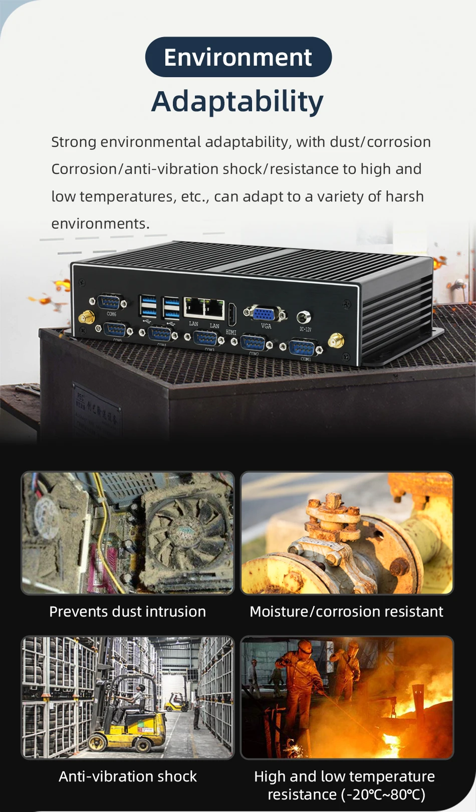 Fanless Industrial Mini PC: Intel Core i7 4600U, Dual Ethernet, HDMI, VGA, 8xUSB, Windows/Linux Description Image.This Product Can Be Found With The Tag Names Barebone Mini PC, Computer Office, Mini pc