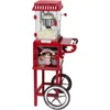 13 Wheeled Popcorn Cart with Non-Stick Stainless Steel  Popcorn Kettle, Storage Shelf, and spoon 1