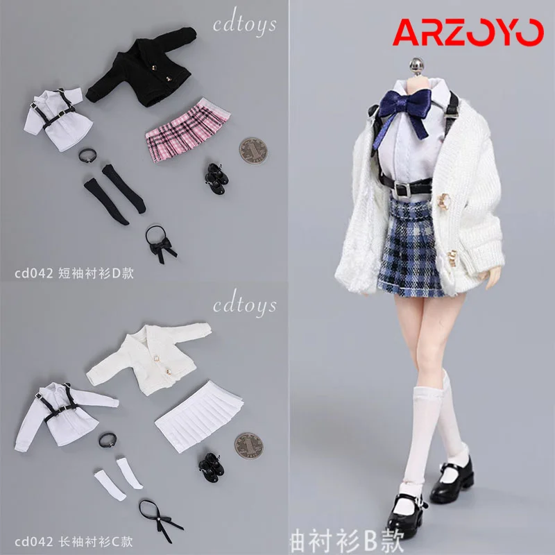 

Cdtoys Cd042 1/12 Scale Girl Student Uniform Jk Suits Clothes Model Fit 6'' Tbl Ph Female Soldier Action Figure Body Dolls