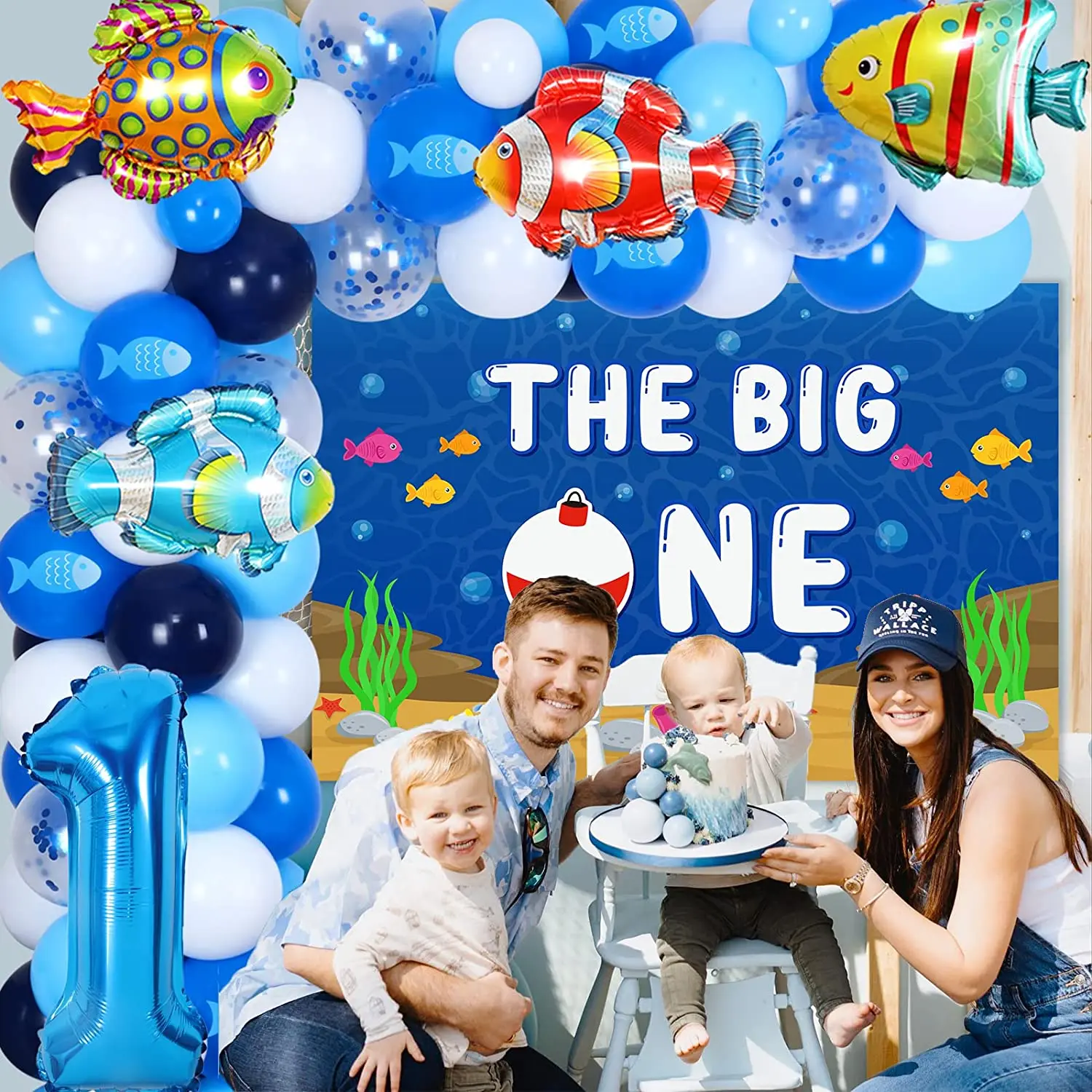 The Big One Fishing Boat High Chair Banner - The Big One Party Birthday Decorations,1st Birthday Fishing Banner, Fishing Photo Prop, Baby Fishing