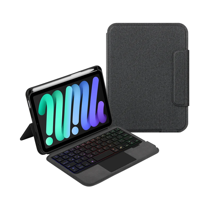 Huwei-trackpad Keyboard para Ipad Smart Case Backlight para Ipad Mini 2023 6ª Geração Espanhol e Português 8.3 - Imagem 4
