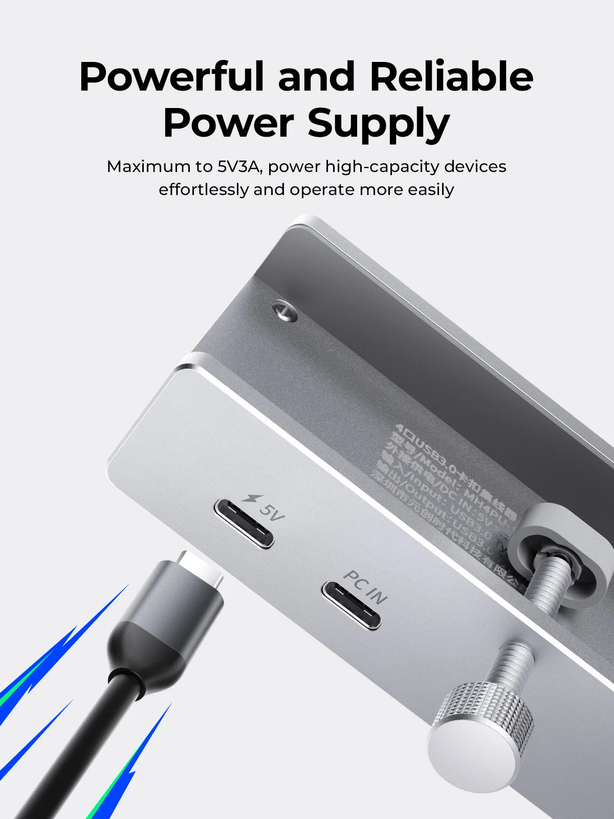 Orico-usb 3.2 Hub Expansão de Portas com Conector de Alimentação Protocolo 10gbps Transmissão de Alta Velocidade sd Cartão tf Leitura Rápida - Imagem 3
