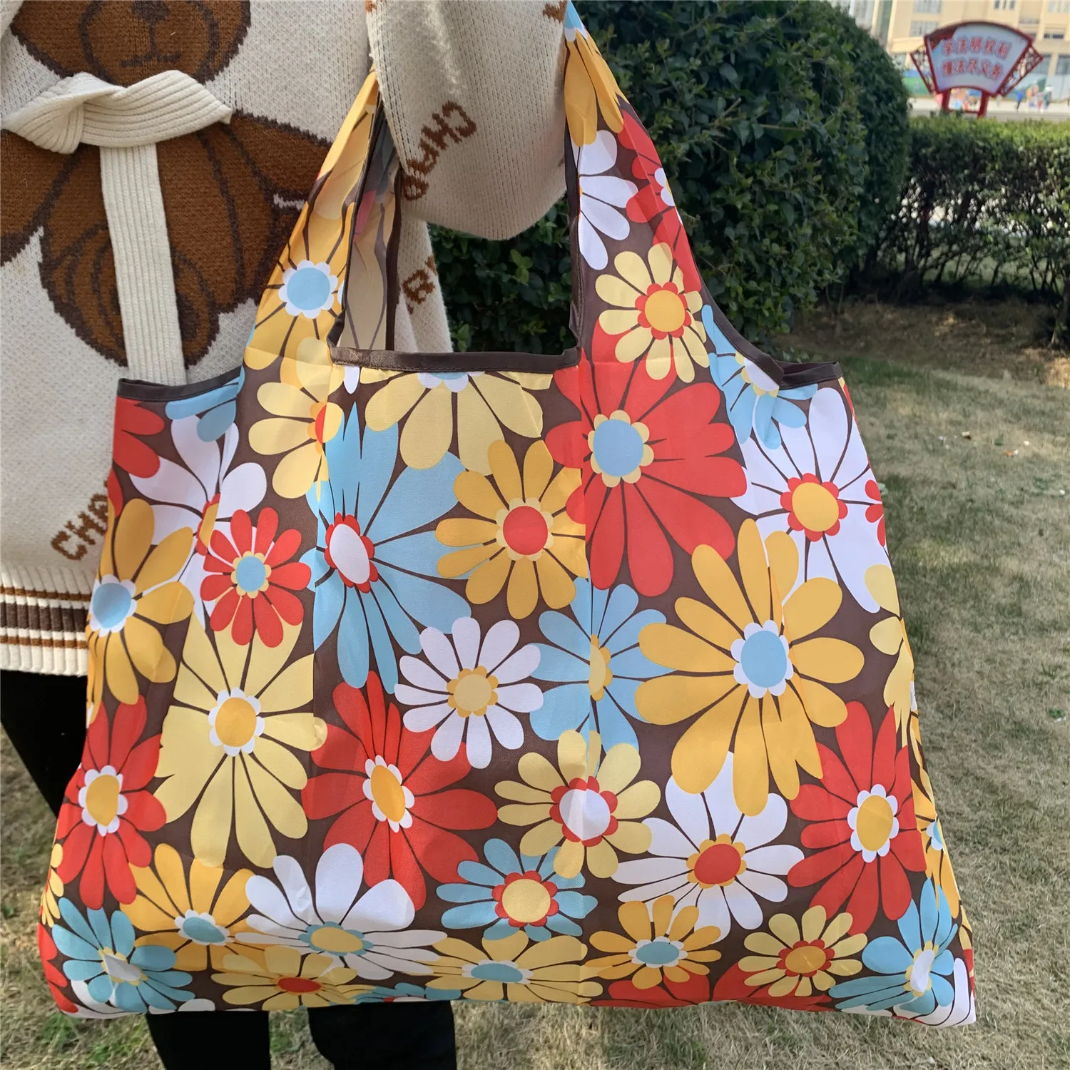 Foldable Eco-Friendly Oxford Cloth Shopping Bag - Large Portable Grocery Tote