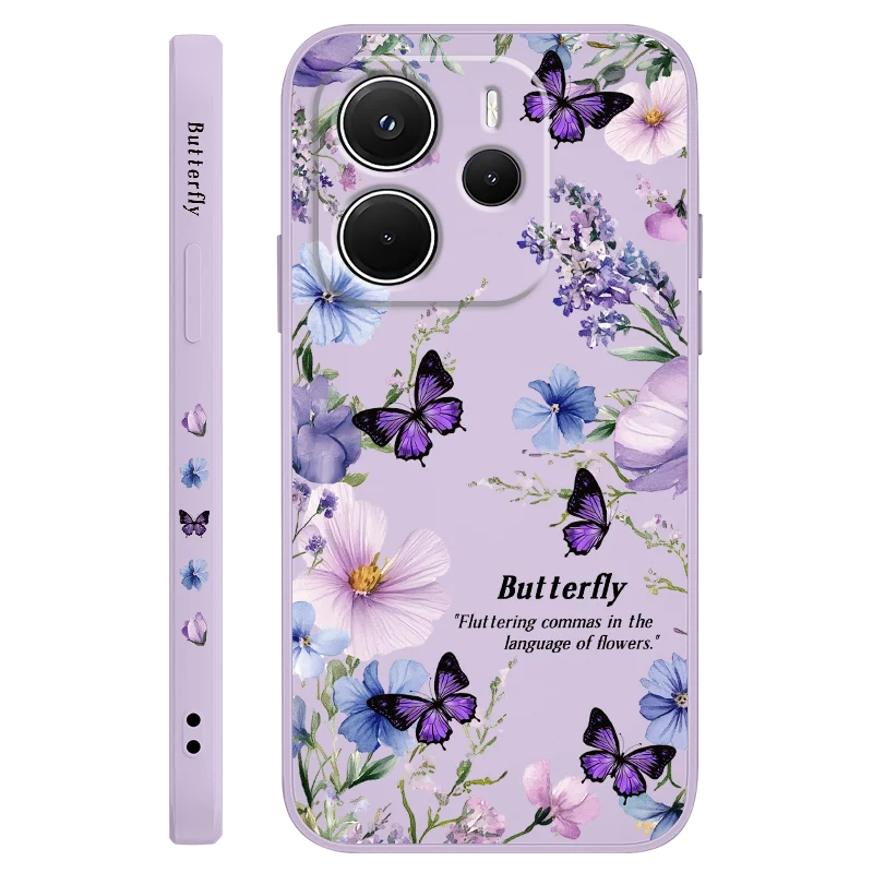 Elegant Butterfly Lovers Liquid Silicone Phone Case
