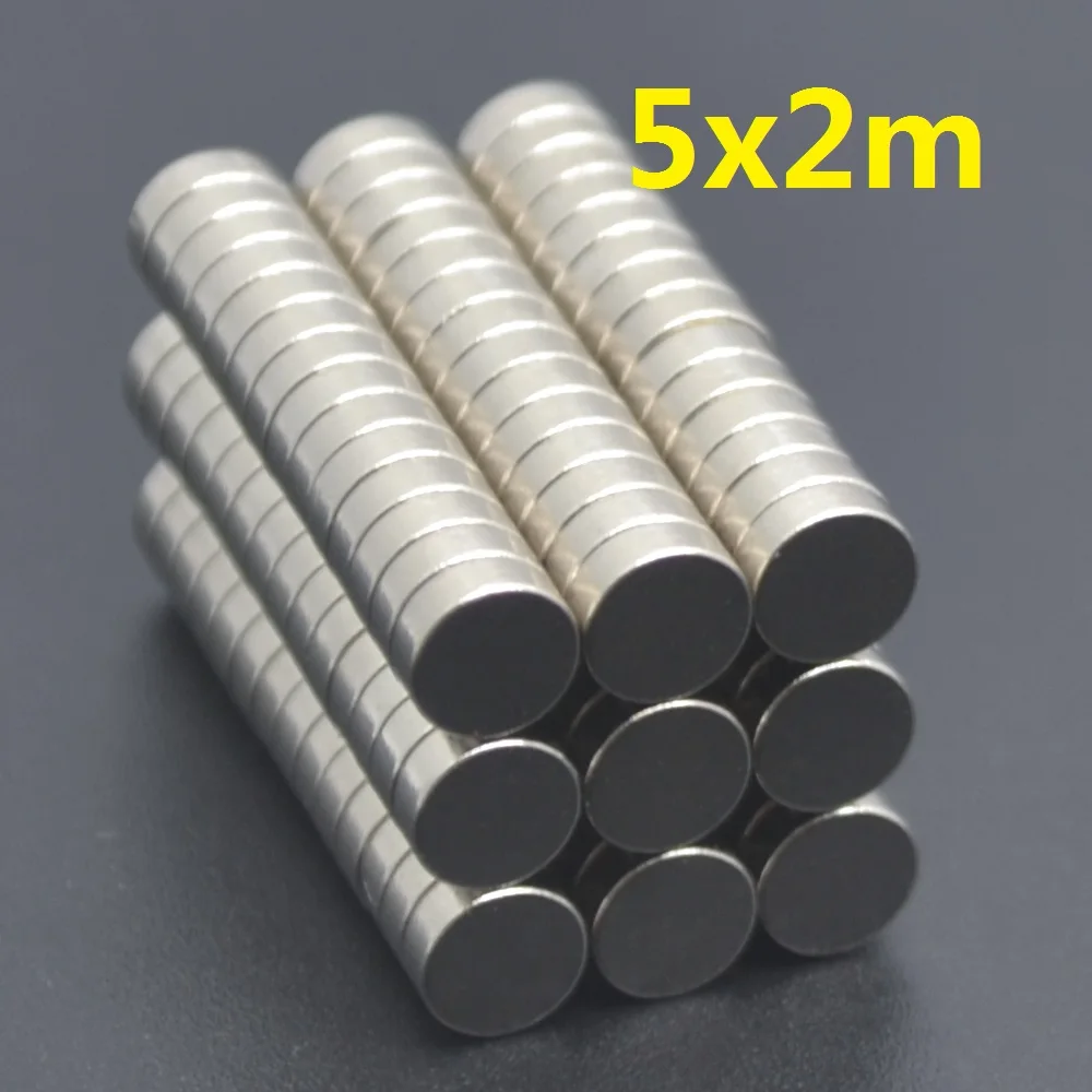 10-10000 Pz 5X2 Magnete Al Neodimio 5X2Mm N35 Ndfeb Permanente Piccolo Rotondo Super Potente Forte Magneti Magnetici Disco 5*2Mm Imanes