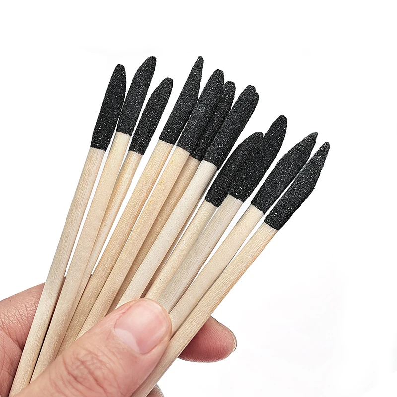 10Pcs 네일 솔기 청소 네일 도구 정밀 샌딩 스틱 나무로 만든 이중 헤드 연마..