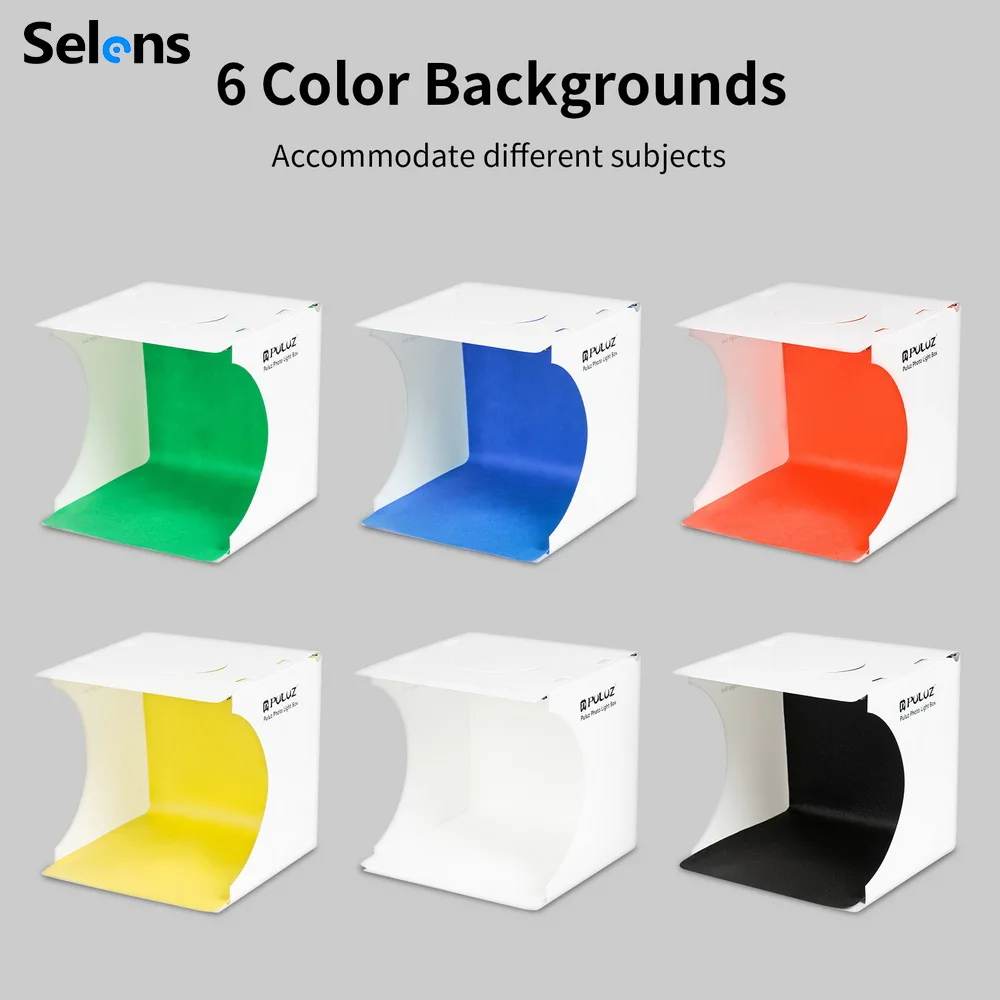 Selens Portable Folding Lightbox Photography LED Light Room Photo Studio Light Tent Soft Box Backdrops Photobox for DSLR Camera