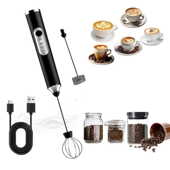 Wireless electric milk coffee mixer -3 speed egg beater suitable for latte cappuccino hot chocolate foam maker USB charging 1