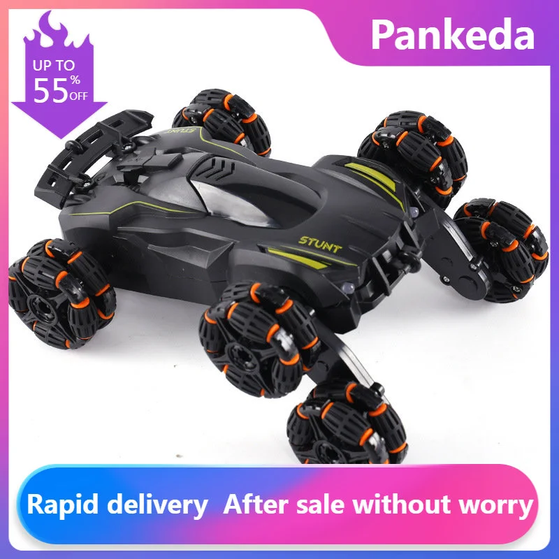 6 Ruote Spray Rc Stunt Car 4Wd Swing Arm Drift Vehicle 2.4Ghz Control Deformation Remote Control Car Con Light Boy Rc Toys