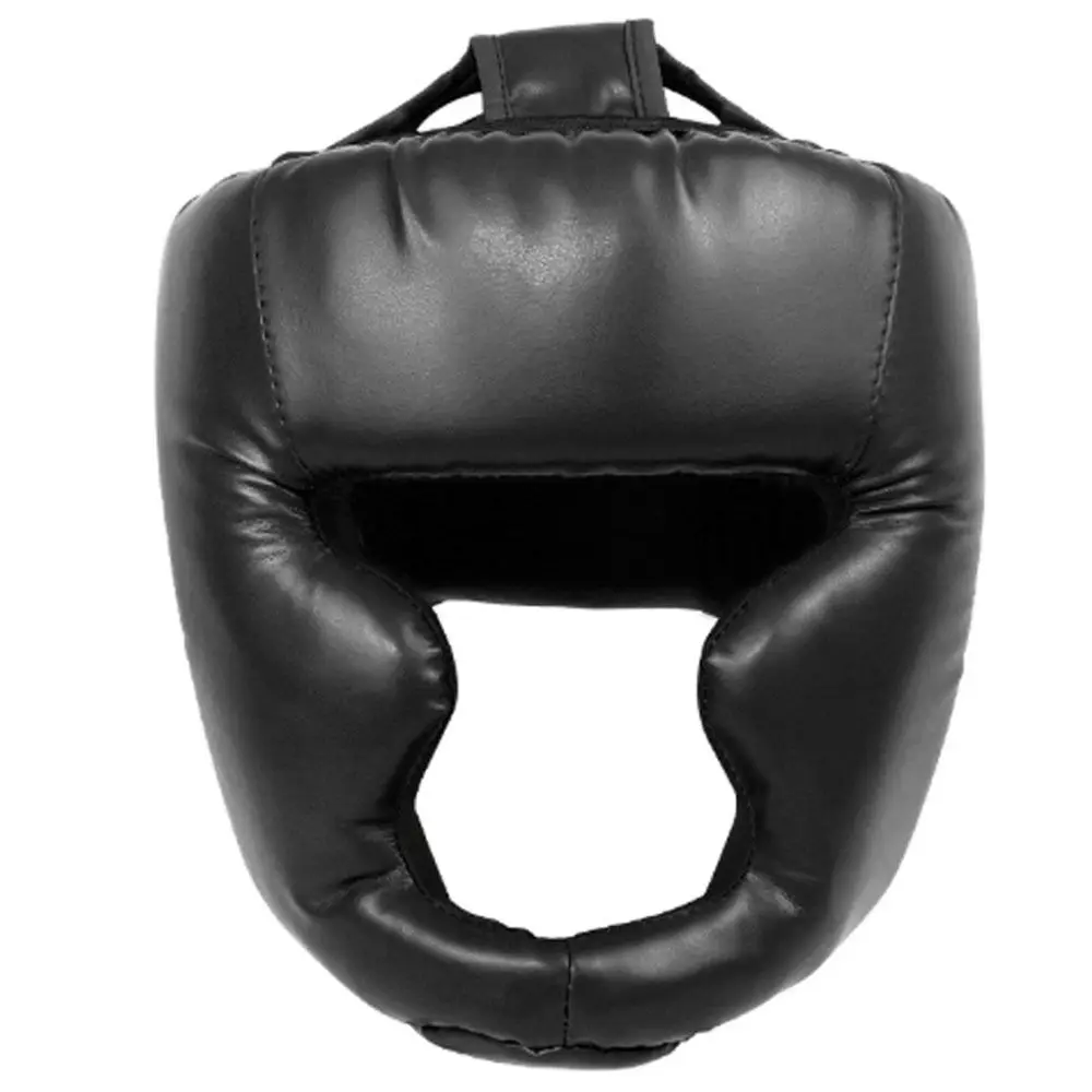 New PU Leather Boxing Headgear Breathable Full Coverage Boxing Helmet Adjustable Thick Foam Padding Boxing Headguard
