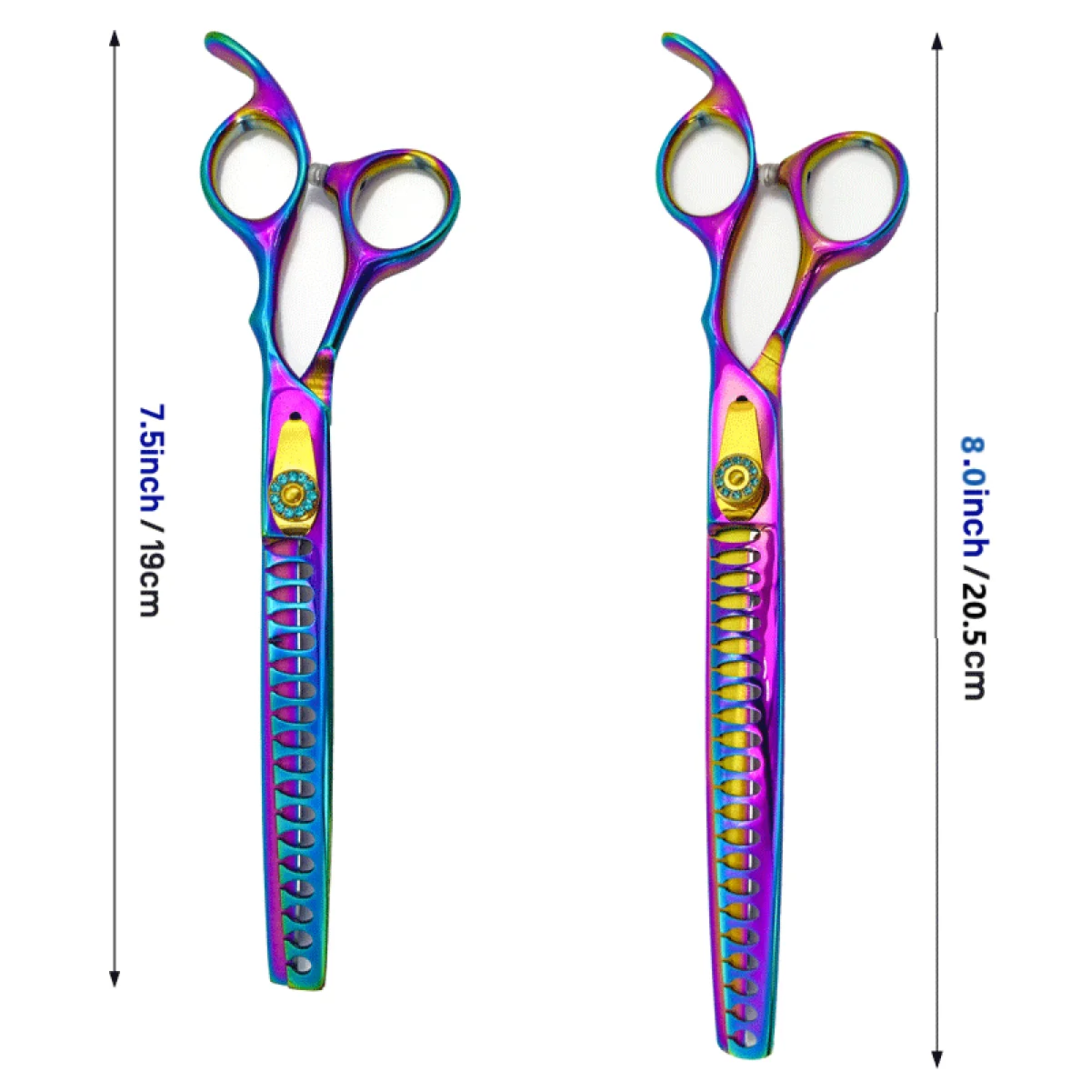 8.0 Inch Pet Barber Accessories High-end Gemstone Tooth Thinning Scissors Pet Grooming Scissors