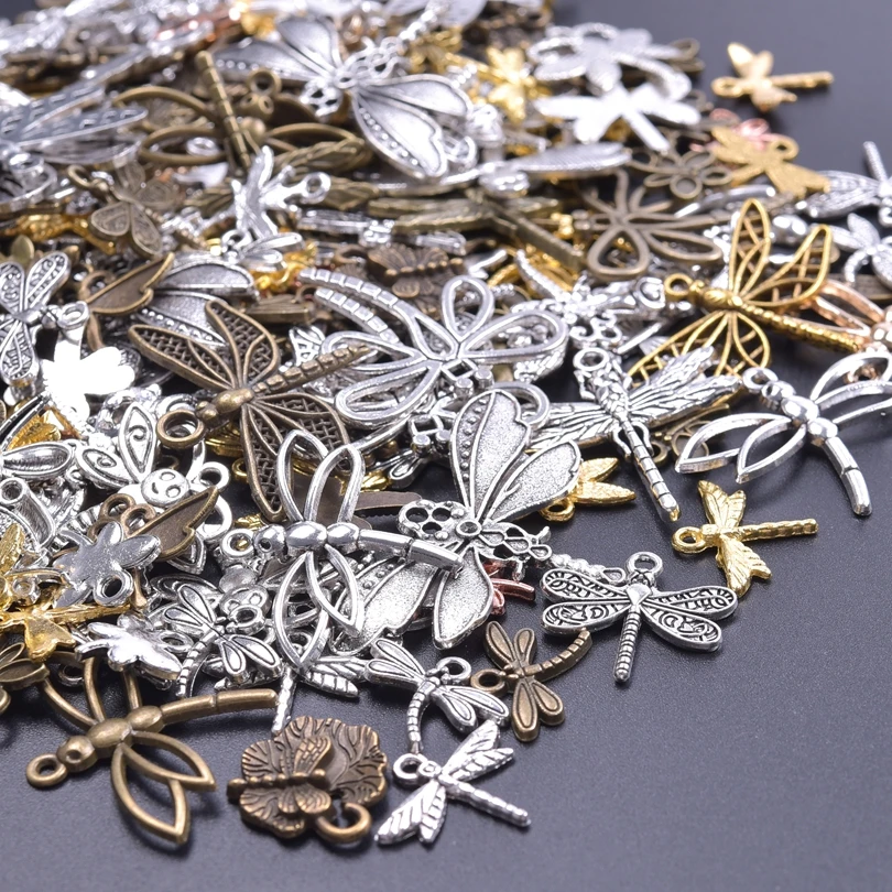 Ciondolo a forma di libellula in argento sterling 925 con