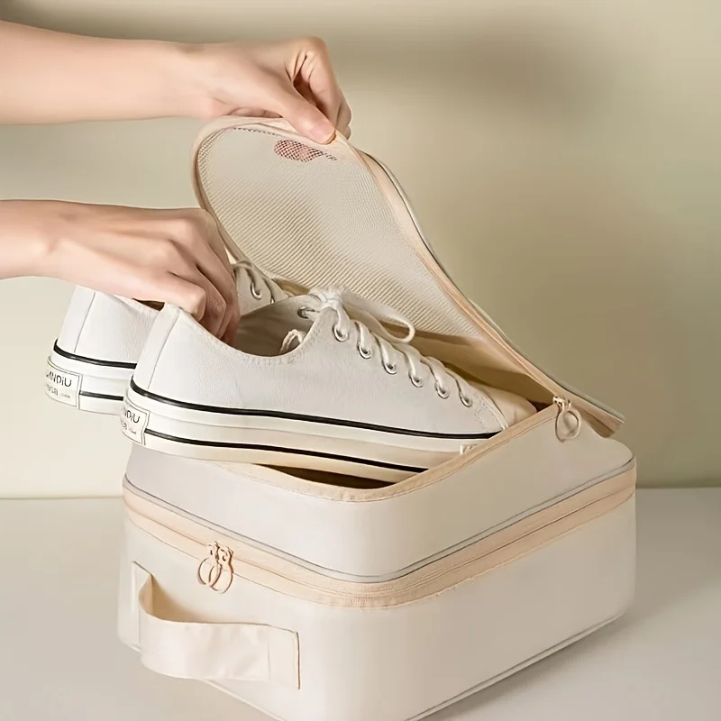 2-in-1 Travel Shoe Storage Bag, Dustproof Slipper Shoe Storage Bag, Organizing Box, Space Saving Luggage Storage Bag